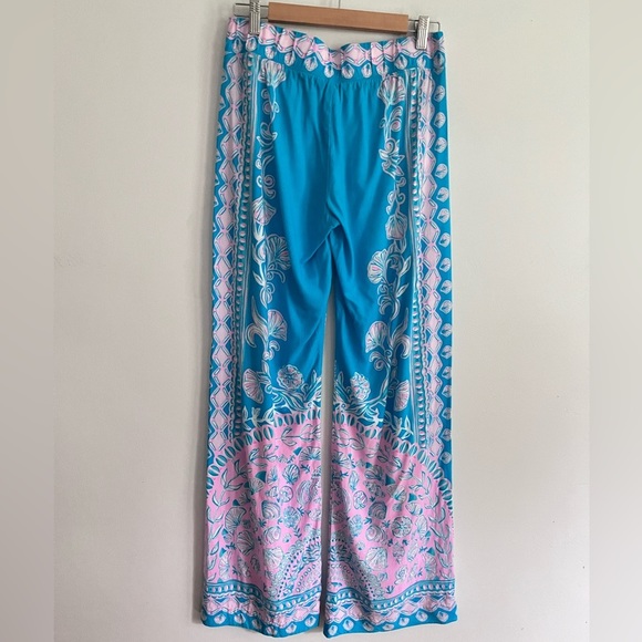Lilly Pulitzer Turquoise and Pink Wide Leg Pants - Picture 8 of 12